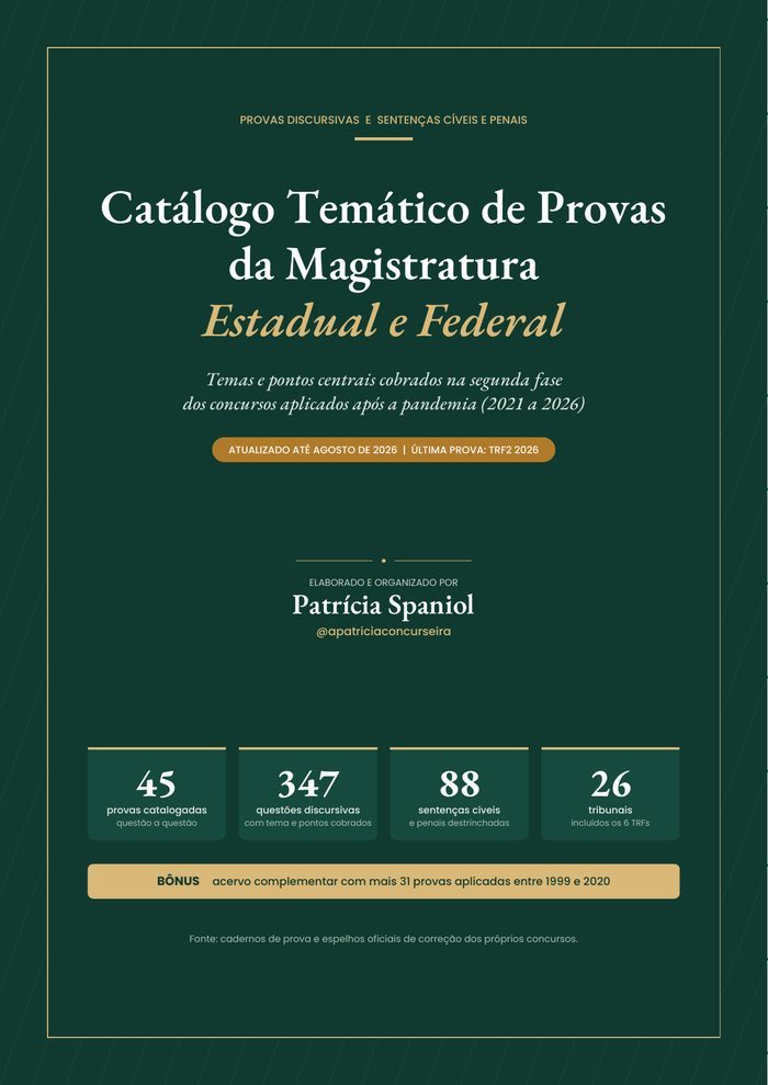 Capa do Catálogo Temático de Provas da Magistratura